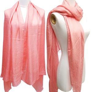 Women Long Large Scarf Shawl Wrap Bridal Peach